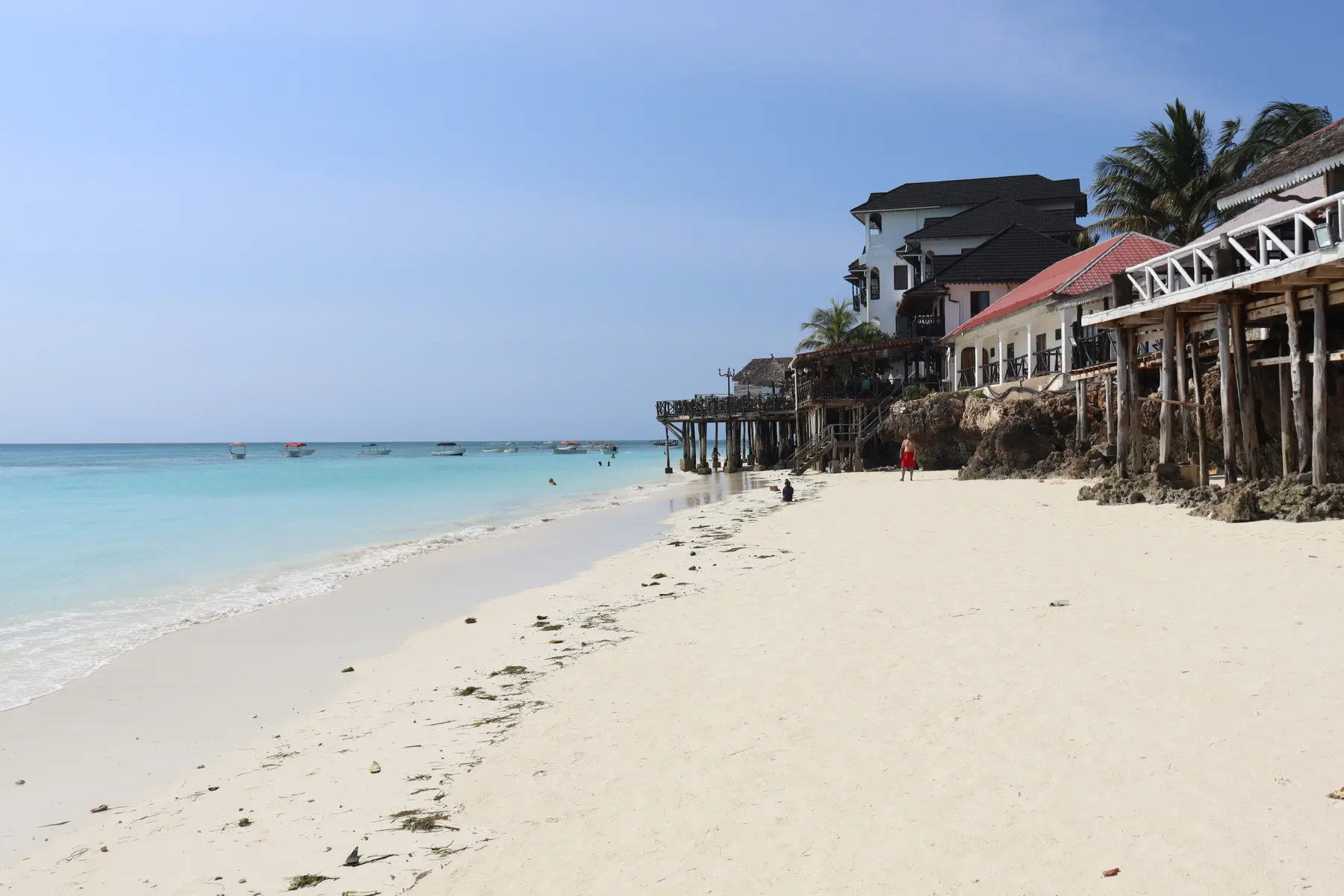 White sand and calm water at Nungwi Beach